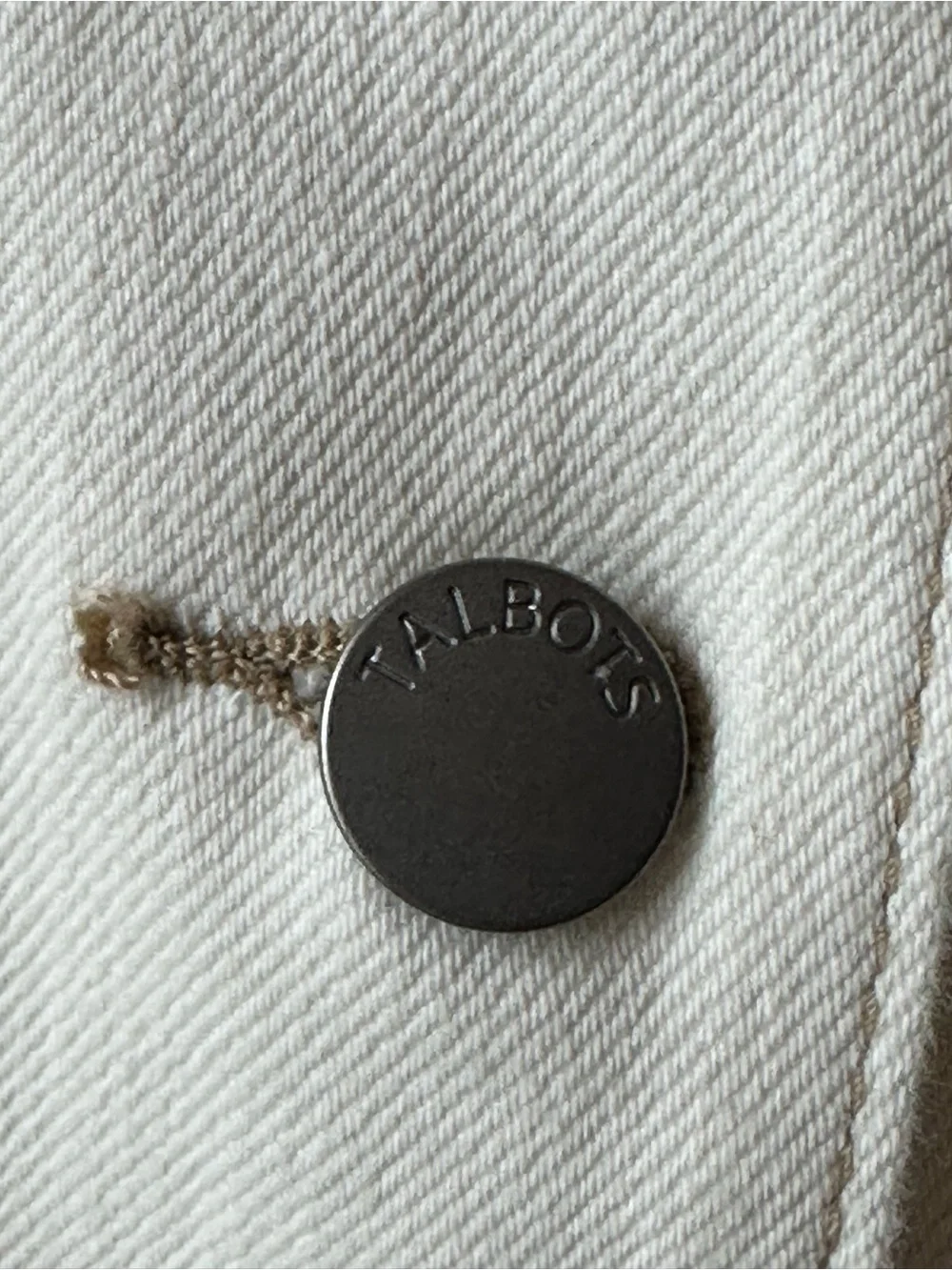 Talbots Cream Utility Jacket with Stand Collar
